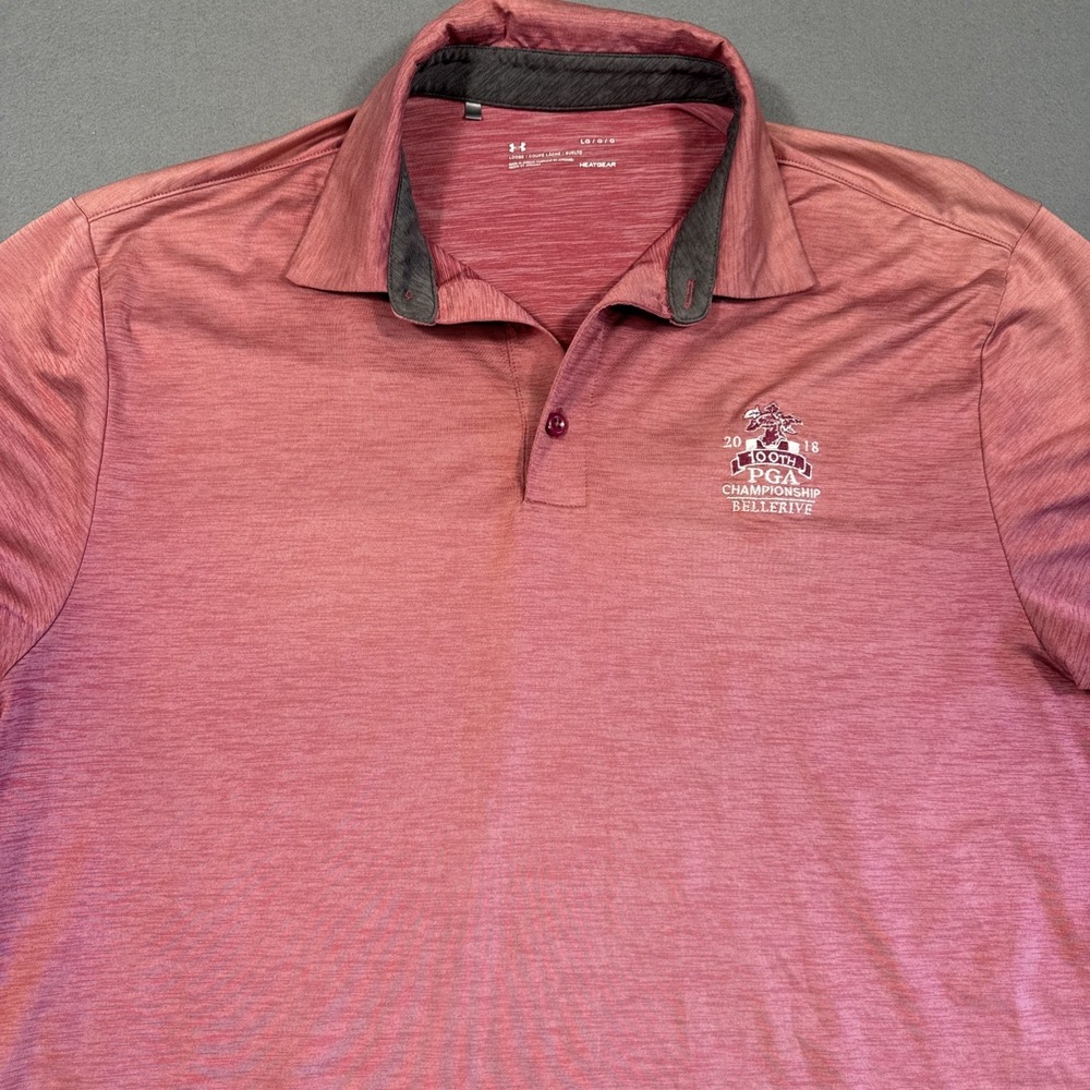 Under Armour Playoff Polo Shirt Heathered Red Golf Performance Mens Large